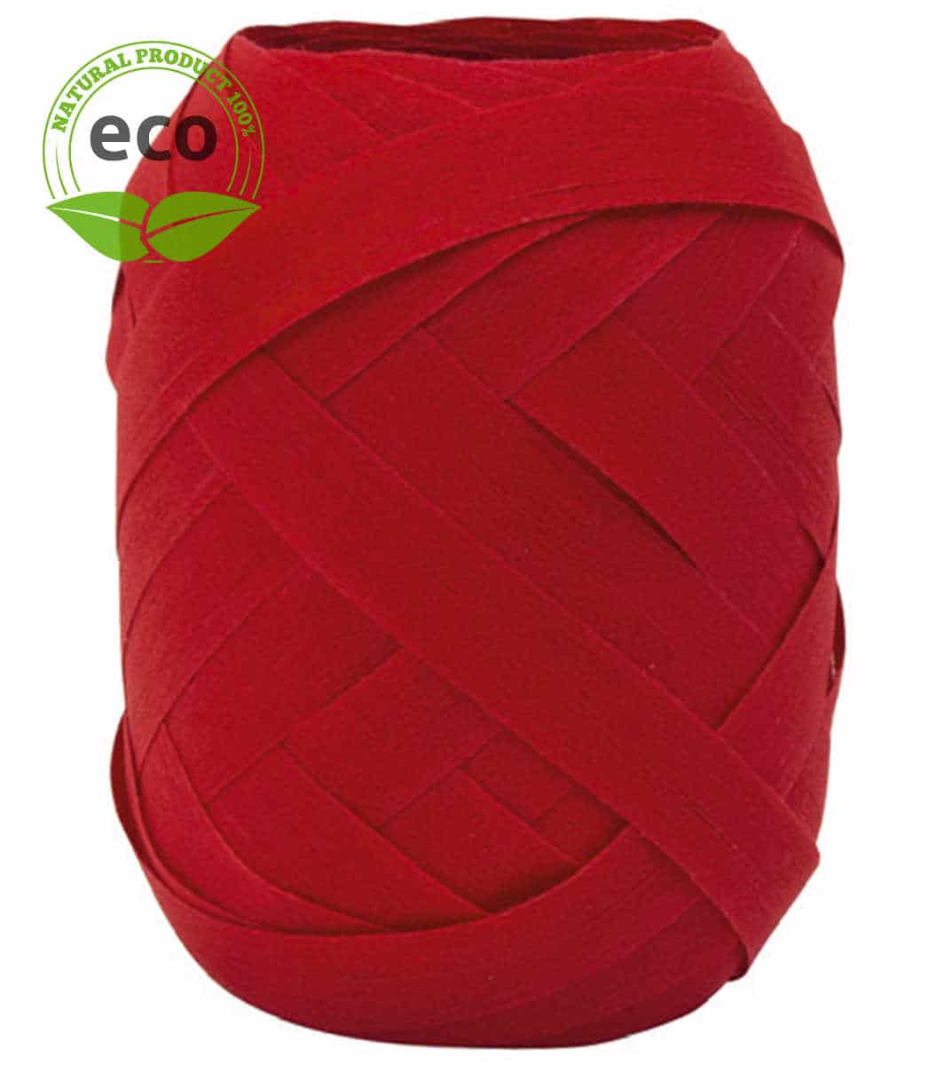 Cotton ring ribbon, red, 10 mm wide, ECO