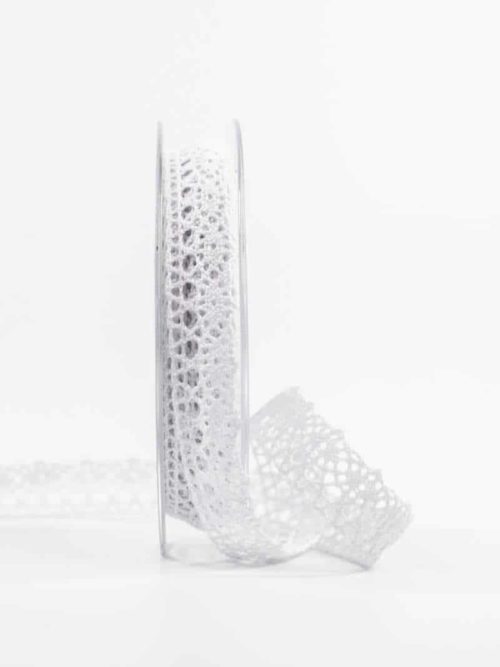 Cotton lace, white, 15 mm wide