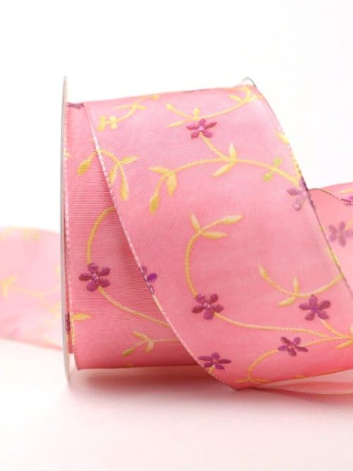 Gift and decorative ribbon vine, pink, 60 mm