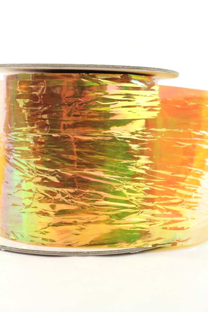 Decorative foil gold yellow iridescent, 75 mm