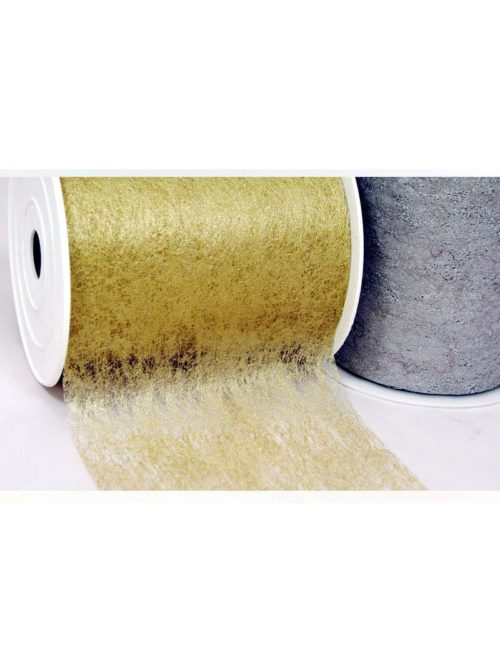 Decorative fleece tape gold + silver, 100 mm wide