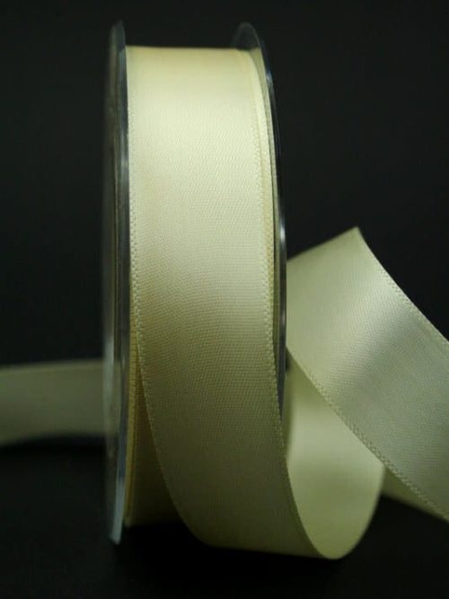 Satin ribbon 'double face' cream, 25 mm wide