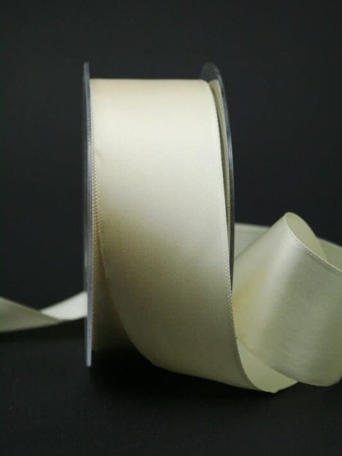 Satin ribbon 'double face' cream, 40 mm wide