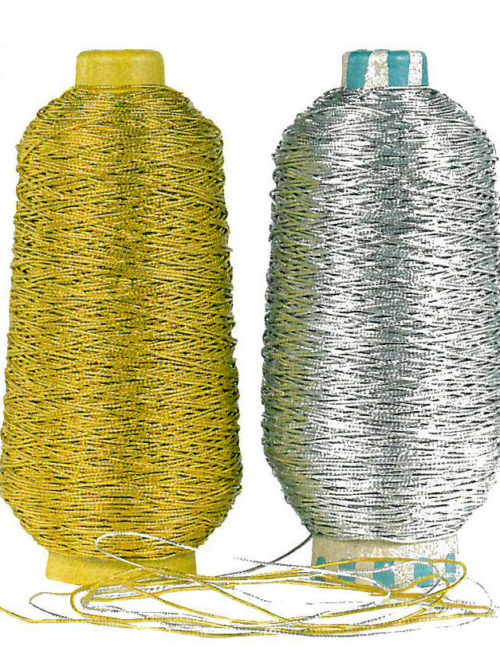 Elastic cord, gold or silver, 1,5 mm thick