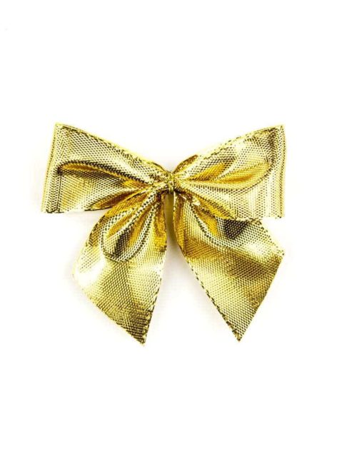 Finished loop made of 25 mm Lurex tape, gold, with adhesive dot