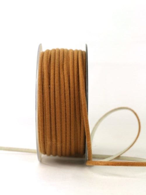 Two-coloured felt cord, brown-cream, 5 mm wide