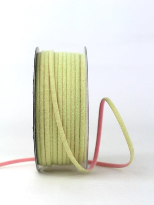 Two-coloured felt cord, lime-green-pink, 5 mm wide
