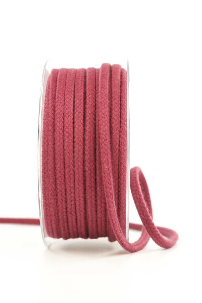 Braided cord, bordeaux, 4 mm thick