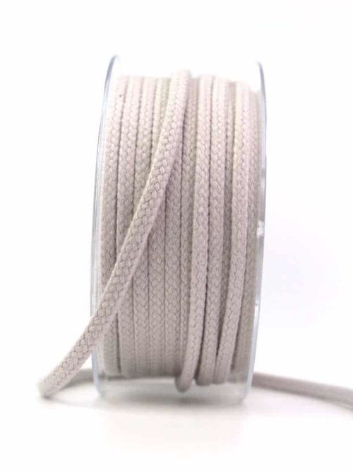 Braided cord, light grey, 4 mm thick