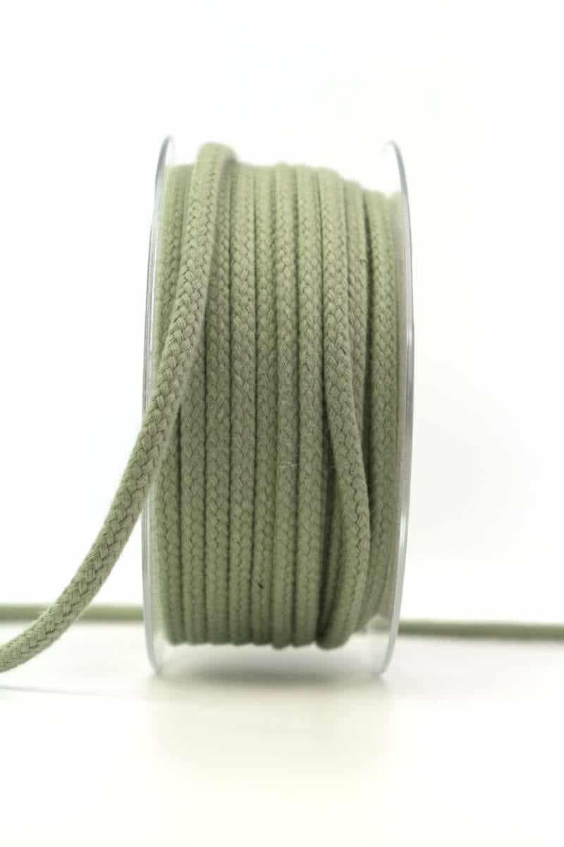 Braided cord, olive, 4 mm thick