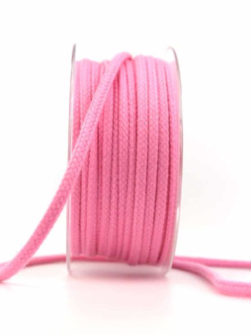 Braided cord, pink, 4 mm thick