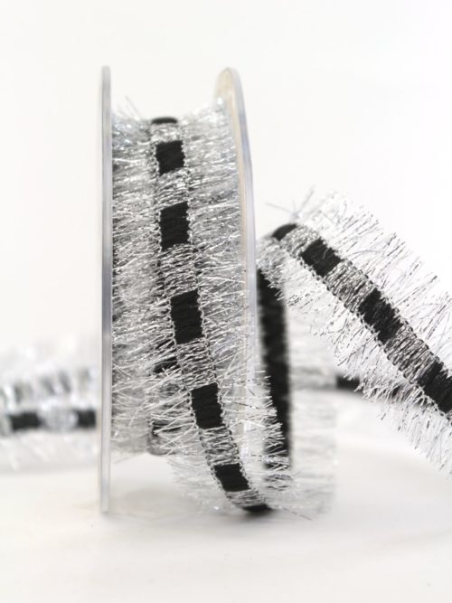 fringes silver metallic, 25 mm