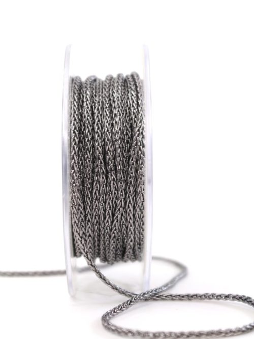 Braided decorative cord antique silver, 3 mm