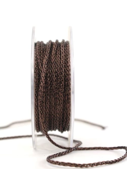 Braided decorative cord brown, 3 mm