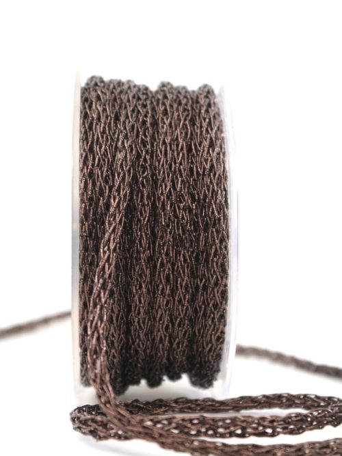 Braided decorative cord brown, 5 mm