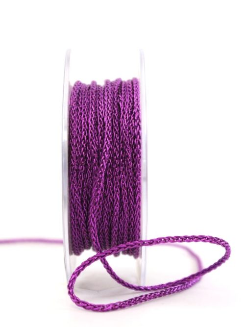 Braided decorative cord purple, 3 mm
