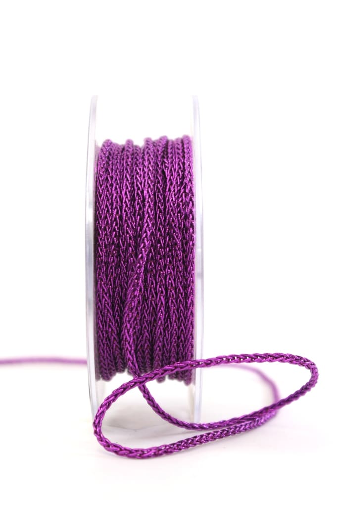 Braided decorative cord purple, 3 mm