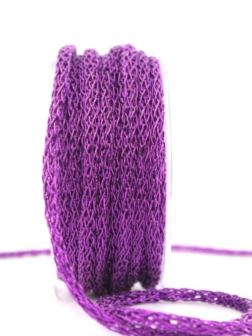 Braided decorative cord purple, 5 mm