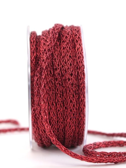 Braided decorative cord red, 5 mm