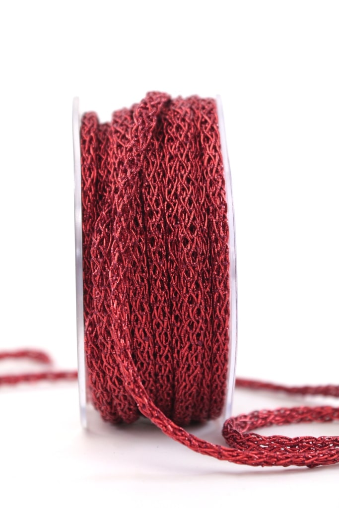 Braided decorative cord red, 5 mm