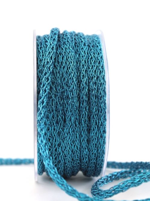 Braided decorative cord turquoise, 5 mm