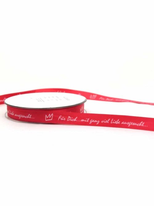 Gift ribbon for you, red, 15 mm wide