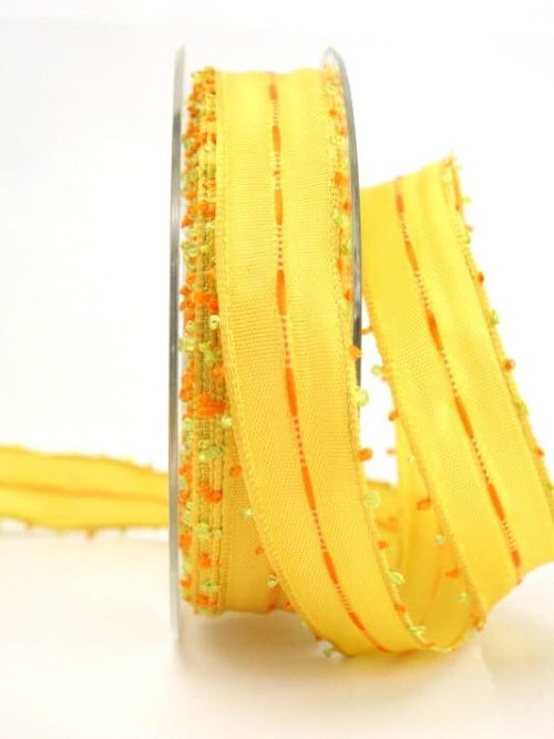 Wrapping ribbon yellow-orange, 25 mm wide