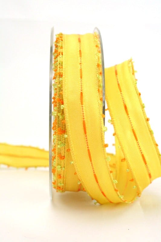 Wrapping ribbon yellow-orange, 25 mm wide