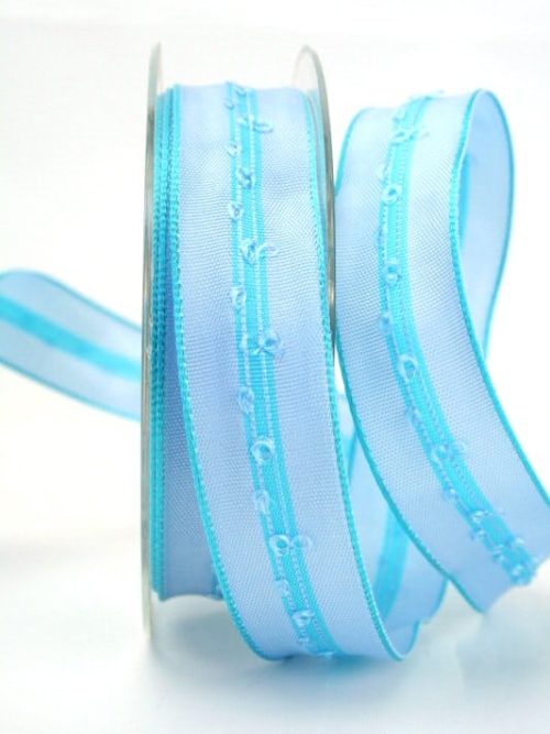 Simple gift ribbon light blue, 25 mm wide