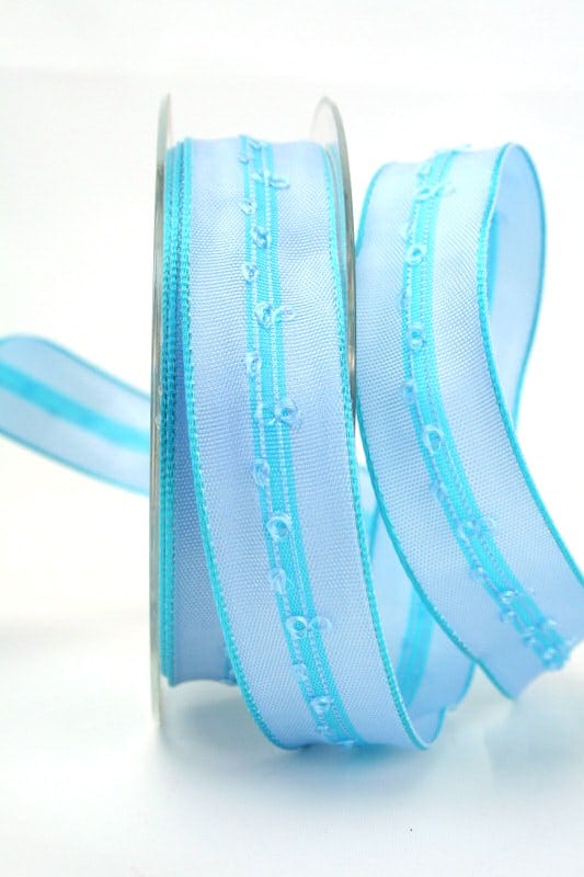 Simple gift ribbon light blue, 25 mm wide