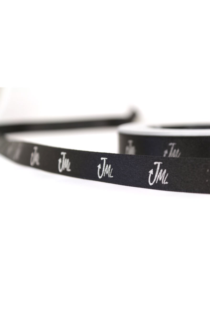 Individual premium gift ribbon, monochrome print, 25 m roll