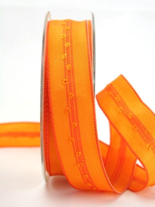 Plain gift ribbon orange, 25 mm wide