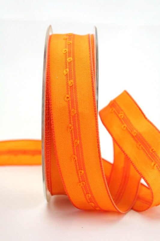 Plain gift ribbon orange, 25 mm wide