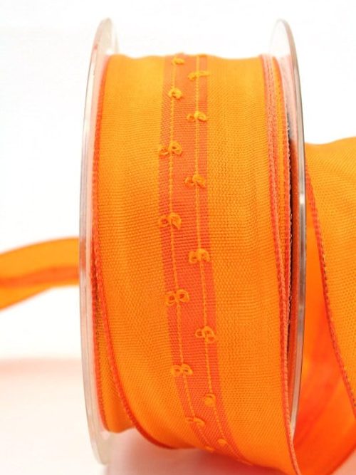 Plain gift ribbon orange, 40 mm wide