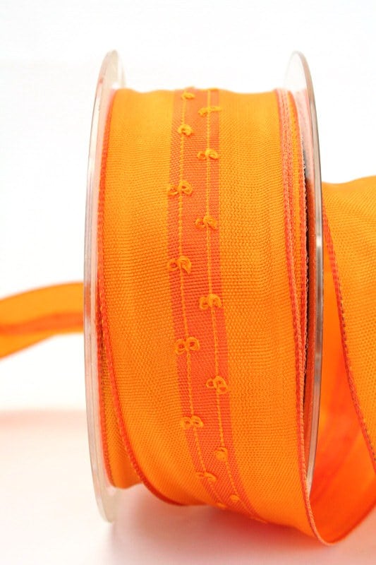 Plain gift ribbon orange, 40 mm wide