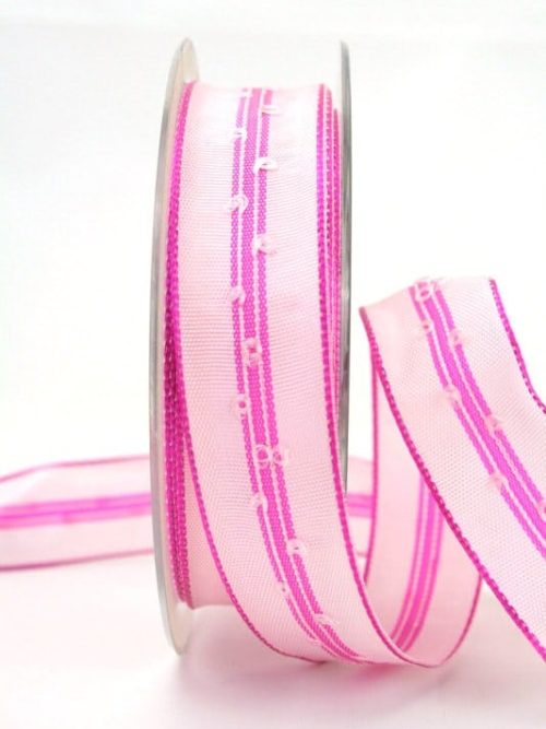 Plain gift ribbon pink, 25 mm wide