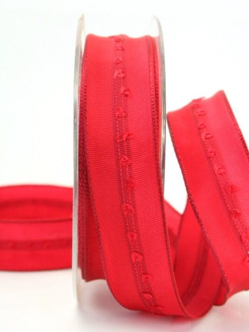Plain gift ribbon red, 25 mm wide