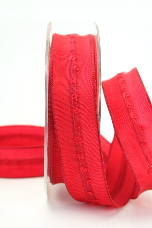Plain gift ribbon red, 25 mm wide