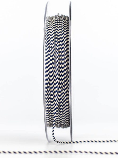 Thin cord, blue/white, 1 mm thick