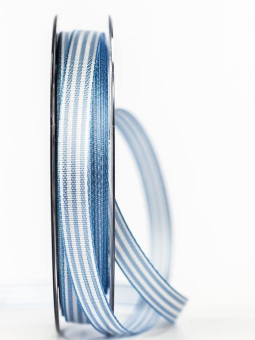Striped gift ribbon, light blue, 10 mm wide