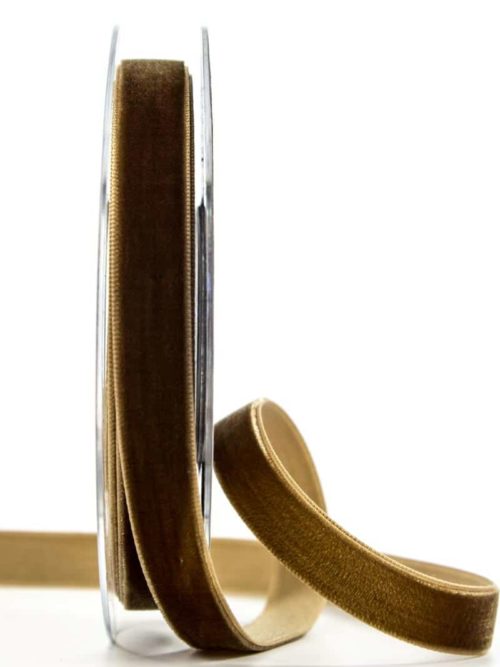Velvet ribbon, brown, 15 mm wide