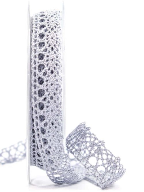 Cotton lace, grey, 15 mm wide