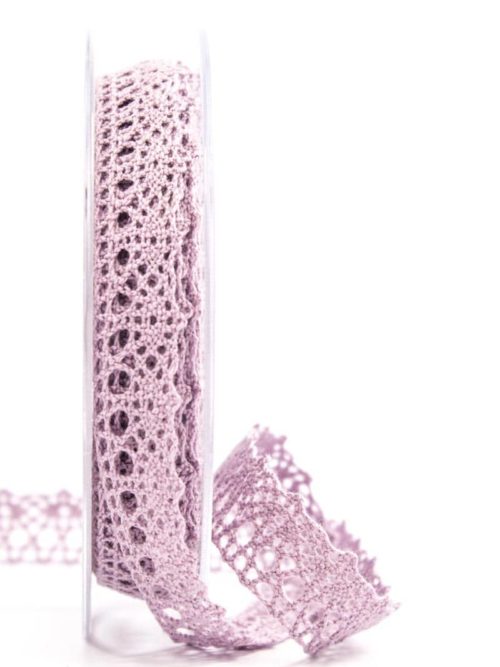 Cotton lace, lilac, 15 mm wide