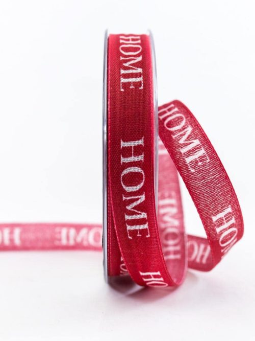 Home gift ribbon, red, 15 mm wide