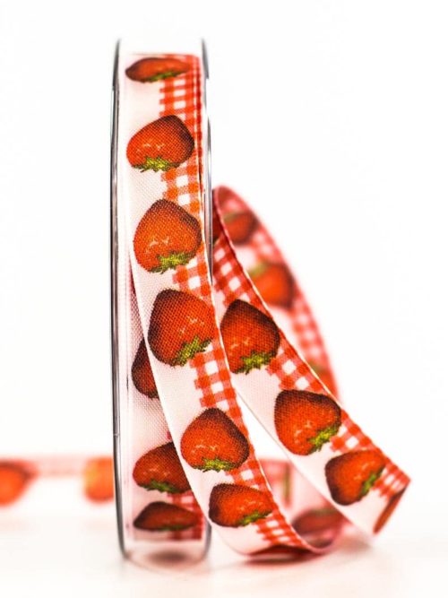 Strawberry ribbon, 15 mm wide
