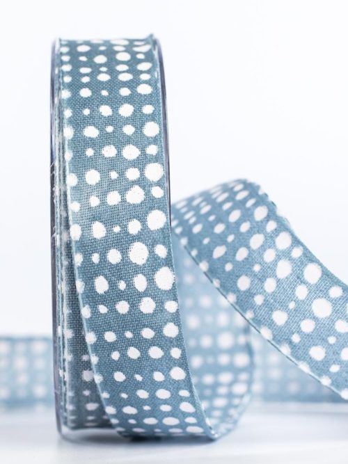 Gift ribbon in linen look, jeans blue, 25 mm wide