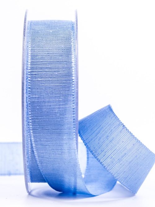 Wrapping ribbon with beautiful weave structure, light blue, 25 mm wide