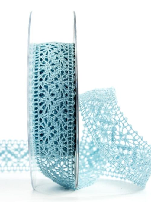 Crochet lace, light blue, 25 mm wide