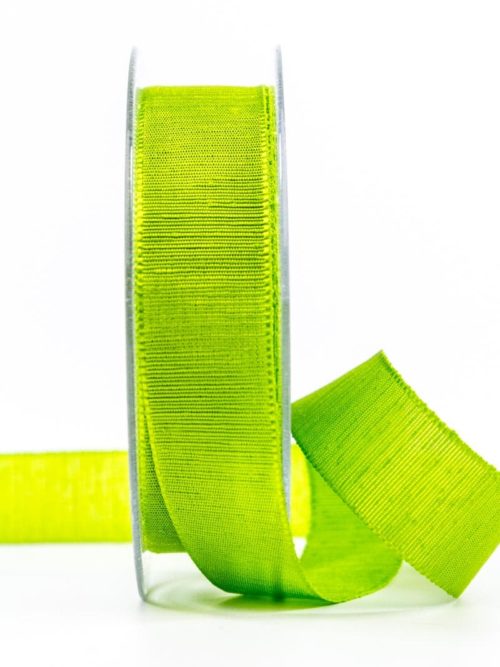 Gift ribbon with beautiful woven structure, light green, 25 mm wide