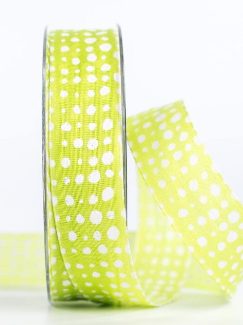 Gift ribbon in linen optic, light green, 25 mm wide